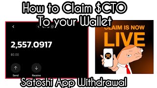 How to Claim CTO Coretardio Airdrop From Satoshi App To Your Wallet [upl. by Atinnod]