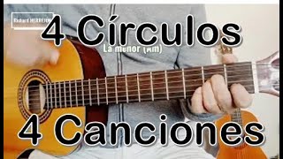 4 Círculos en guitarra con 4 Canciones Fáciles tutorial principiantes de guitarra [upl. by Yursa705]