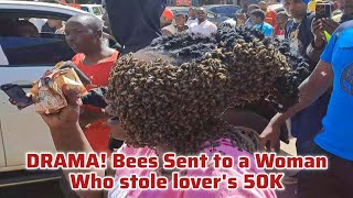 DRAMA AS BEES ATTACK A WOMAN IN KISII WHO STOLE LOVERS 50K [upl. by Yelkcub]