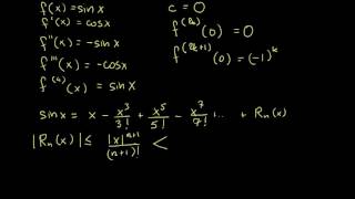 Przybliżenie funkcji sinus wielomianem Maclaurina i oszacowanie błędu [upl. by Brinkema]