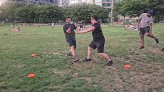 Reverse Grip Knife Sparring Game  Gantry Plaza State Park [upl. by Aknaib]