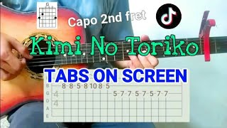 Kimi No Toriko  Summertime  guitar Tutorial TABS ON SCREEN [upl. by Rodrigo]