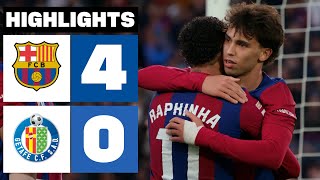 FC BARCELONA 4  0 GETAFE CF  RESUMEN LALIGA EA SPORTS [upl. by Nivlam505]