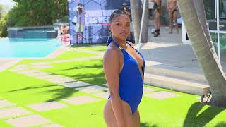 Model Jae Alana Coy at Artheartsfashion Las Vegas Swim Week Casting in LA CA [upl. by Christan697]