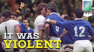 Rugbys Most Violent Match  France vs England 1991 RWC [upl. by Aynav283]