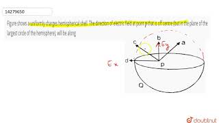 Figure shows a uniformly charges hemispherical shell The direction of electric field at [upl. by Stricklan]