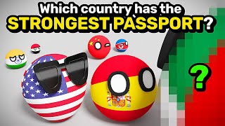 COUNTRIES SCALED BY PASSPORT POWER  Countryballs Animation [upl. by Llyrehc]