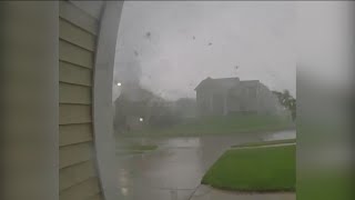 Urbandale residents cleaning up after apparent tornado Monday [upl. by Llesirg]