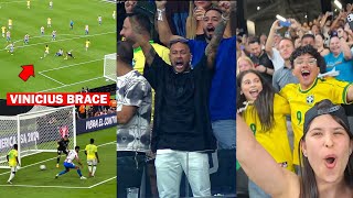 Neymar amp Brazil Fans Reactions to Vinicius Jr 2 Goal vs Paraguay [upl. by Fein]