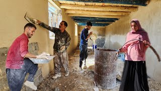 Nomadic life nomadic couples house plastering and window installation of a nomadic house [upl. by Cynth]