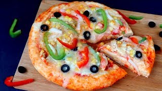 চুলায় তৈরি চিকেন প্যান পিঁৎজা  Pizza Recipe On Stove  Bangladeshi Easy Chicken Pan PIzza [upl. by Ratna]