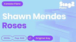 Shawn Mendes  Roses Piano Karaoke [upl. by Noswal]