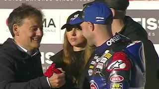 Jonathan Rea win Charity race EICMA 2024 flat track [upl. by Idnahk562]