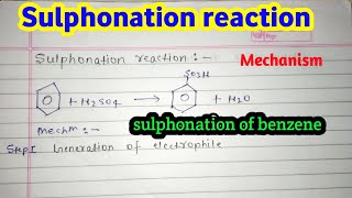 Sulphonation of benzene with mechanism l sulphonation reaction by unil yadav [upl. by Olnton]