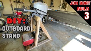 DIY Outboard Motor Stand using Scrap Wood  Jon Boat Build [upl. by Kcaj]