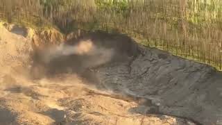 Some live action of the Farwell Canyon slide on the Chilcotin River on the afternoon of August 2 [upl. by Rudolph]