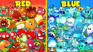 All Plants RED vs BLUE  Who Will Win  Pvz 2 Team Plant vs Team Plant [upl. by Freda468]