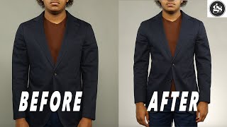 How to Tailor A Suit Jacket  No More Boxy Fit [upl. by Oicam]