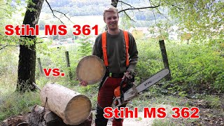 Stihl MS 361 vs Stihl MS 362  Schnittvergleich  HBNB Motorsägen [upl. by Farro]