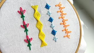 4 Borders Embroidery Handkerchief Border Design Simple Handkerchief Ideas How to border a fabric [upl. by Sophy412]