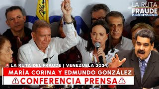 🚨Venezuela EnVivo  María Corina Machado y Edmundo González conferencia de prensa [upl. by Lexerd]