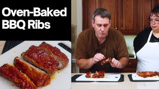 OvenBaked BBQ Ribs Recipe  A Skeptical Cooks Review [upl. by Nyltiac]