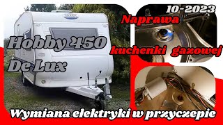 Renowacja przyczepy Hobby De Lux cz1 Wymiana całej elektryki Naprawa kuchenki gazowej 056 [upl. by Ahsead740]