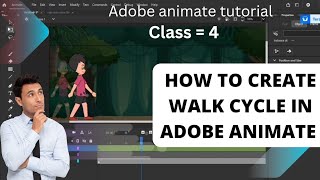 Adobe animate cc 2024  how to create walk cycle in adobe animate cc 2d animation [upl. by Oakley983]