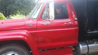 1975 F600 dump truck test drive [upl. by Garrek]