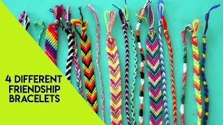 4 different techniques to make friendship bracelets [upl. by Norris271]