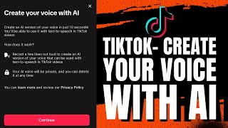 Create Your Own AI Voice for TexttoSpeech in TikTok App [upl. by Ilam256]