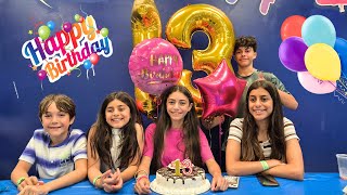 Celebrating Heidis 13th happy birthday at a trampoline park with Family [upl. by Atnahsa66]