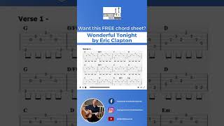 FREE CHORD SHEET  Wonderful Tonight by Eric Clapton  Ian OBrien [upl. by Ludwog]