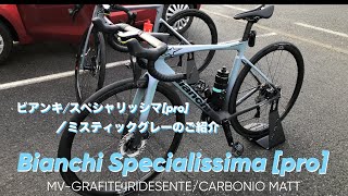 【Bianchi Specialissima Pro】 MV  GRAFITE IRIDESCENTE CARBONIO MATTビアンキ スペシャリッシマ プロのご紹介 [upl. by Aidiruy]