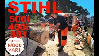 Stihl MS 500i MS 400i MS 362 and MS 881 Magnum chainsaws at the Logging Expo 2021  451 [upl. by Findlay]