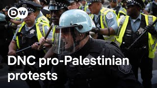 Police arrest proPalestinian protesters near Democratic National Convention  DW News [upl. by Sulohcin274]