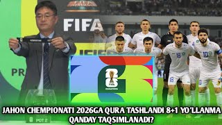 OʻZBEKISTON MTJ JAHON CHEMPIONATI 2026 81 YOʻLLANMA QANDAY TAQSIMLANADI TOʻLIQ TAQVIM BILAN TANIS [upl. by Tiga731]