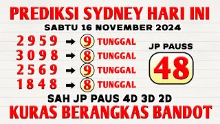 PREDIKSI SYDNEY POOLS 16 NOVEMBER 2024  BOCORAN SYDNEY HARI INI  RUMUS SYDNEY POOLS JITU [upl. by Aneehta]