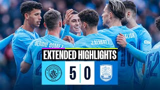 EXTENDED HIGHLIGHTS  Man City 50 Huddersfield Town  De Bruyne is BACK [upl. by Nayrb]