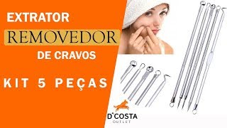 Extrator Removedor Cureta de Cravos Espinhas Acne Limpeza de Pele [upl. by Bohannon999]