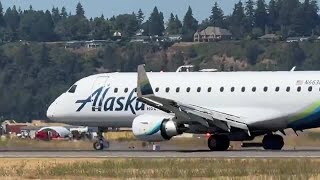 WATCH Alaska Airlines plane makes wobbly emergency landing at Portland International Airport [upl. by Ynnob]