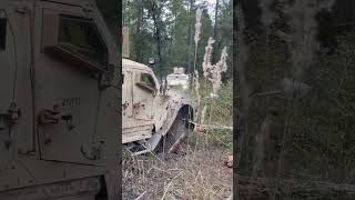 Army MATV winch snaps and nearly hits soldier [upl. by Nonnairb]