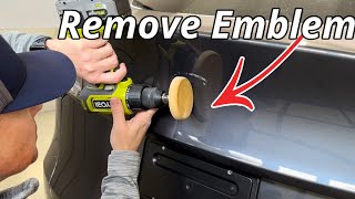 How To Remove Car Emblems Debadging Without Damaging the Paint Easy DIY Tesla Model Y [upl. by Nerej867]