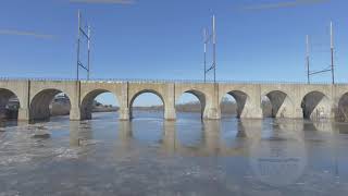 Raritan River Bridge New Jersey dronenature djiphotography droneworld [upl. by Ayiotal]