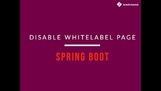 spring boot whitelabel error page [upl. by Pevzner]