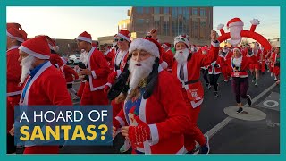 Come run with HUNDREDS of SANTAS Ogden Santa Run in Historic Downtown Utah  Annual 5K Adventure [upl. by Suzzy206]