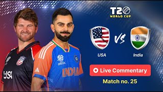 USA vs INDIA 🏏 T20 World Cup 🔴 Live Commentary [upl. by Nivlad]