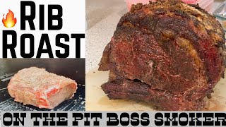 RIB ROAST in the Pit Boss Smoker  Melt in your mouth Meat  Our Patriotic Feast [upl. by Carlynne768]