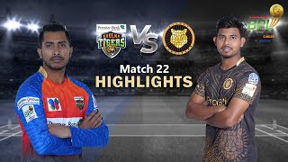 Khulna Tigers vs Sylhet Sunrisers  22nd Match  Highlights  Season 8  BBPL 2022 [upl. by Coussoule]