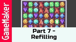 Part 7 Refilling the Columns  How to make a Match 3 Game like Candy Crush in GameMaker Studio 2 [upl. by Georg]